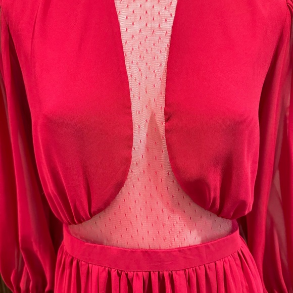 NEW Express Red Point D’esprit Lace Fit and Flare Dress - Picture 4 of 13